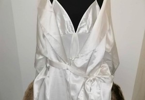 Camisa de dormir e robe em branco Tam.38 Marks & Spencer - como novos