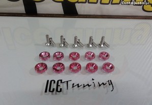 Kit de 10 parafusos + anilhas (M6 * 20MM) JDM LOOK, em rosa, indicados para guarda-lamas, para-choques, faróis, motor, matrícula