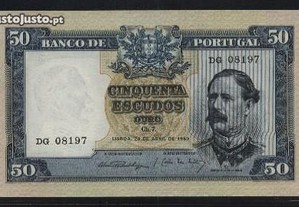 Espadim - Nota de 50$00 de 1953 - Nova