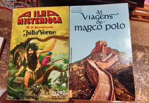 Obras de Júlio Verne e Marco Polo