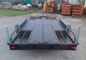 Atrelado Reboque Plataforma Estrado Porta Carros Tractores Máquinas Carga Geral Mercadorias Moto 4 Motas Novo