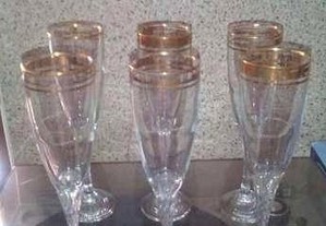 6 copos pé alto para champanhe (flutes)