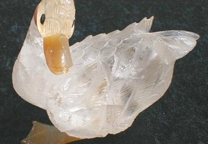 Cisne de quartzo cristal 8x6x6,5cm
