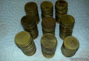1$00 escudo (177 moedas de 1 escudo) tamanho médio