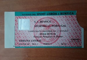 Bilhete Jogo Benfica Sporting Época 95/96
