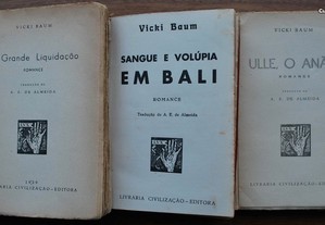 Vicki Baum (Vários Livros) 1.ª Edições 1939 e 1941