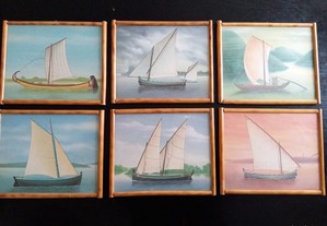 6 Quadros barcos em cana