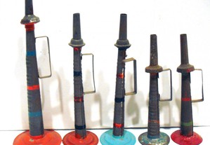JAJ - 5 x gaita/corneta antigas produzidas nos anos 20/60 por José Augusto Junior