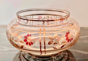 Taça floreira em vidro pintada à mão