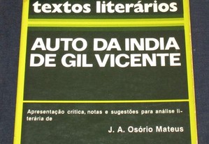 Livro Auto da Índia de Gil Vicente Osório Mateus