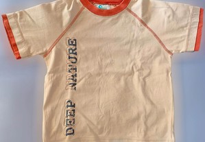 T-Shirt de Criança Unissexo, Bege e Laranja