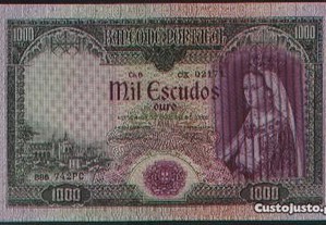 Espadim - Nota de 1.000$00 de 1956 - Bela a Q.Nova