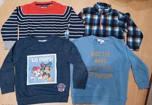 Conjunto de 4 blusões para criança - 4 anos