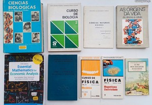 Livros de Biologia, Física, Ecologia e Matemática/Economia