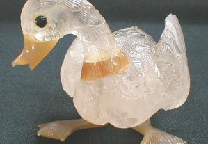 Cisne de quartzo cristal 10x6x7cm