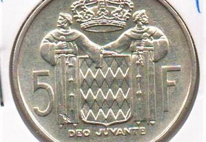 Mónaco - 5 Francs 1966 - soberba prata