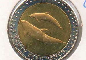 Tristão da Cunha - 25 Pence 2008 - soberba bimetálica