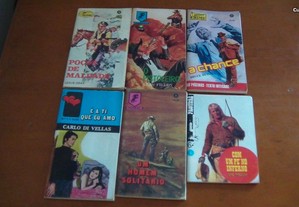6 Livros bolso Colecções:Novelas de Amor nº1,Novelas do Oeste,Novelas do Crime,Curral, Fronteira