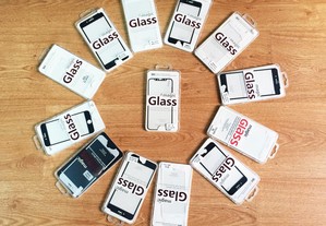 Película de vidro temperado completa para iPhone - TODOS os modelos