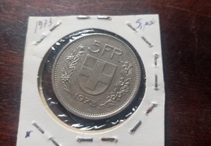 Moeda 5 francos Suíça 1973