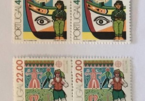 2 quadras selos folclore Português - Europa 1981