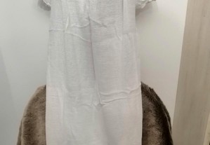 Vestido branco em algodão Tam.L - excelente estado