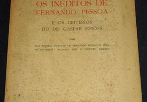 Livro Os Inéditos de Fernando Pessoa Jorge Nemésio
