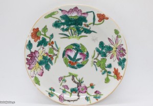 Prato Porcelana Chinesa Família Rosa Séc. XIX 17,5 cm