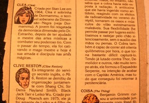 Dicionário Marvel - páginas avulsas