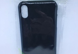 Capa de silicone preta para iPhone XS Max