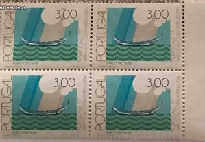 Quadra de selos novos Portucale 77 - Barcos - 1977