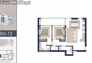 Apartamento T2 Em Matosinhos Sul.