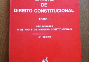 Manual de Direito Constitucional Tomo I 8ª edição