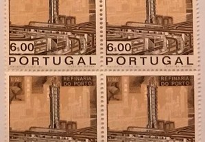 Quadra de selos novos Refinaria do Porto - 1970