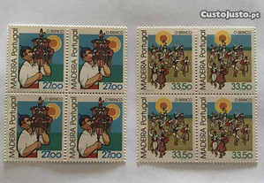 Série 2 quadras selos Madeira O Brinco - 1982