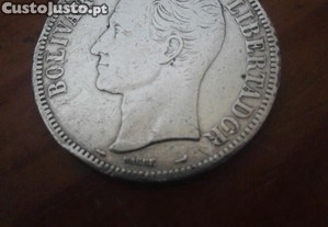 5 Bolívares 1879 e 1912 Prata