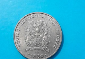 Moeda 25 Escudos Região Autónoma dos Açores 1980