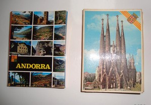 Bloco de postais de Andorra e Barcelona
