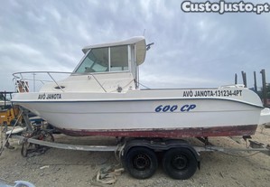 Barco Dipol 600 CP C/ motor Johnson 90 hp 4 Tempos Injeção