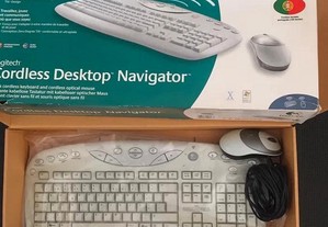 teclado de computador: Logitech Cordless Desktop Navigator, novo, com rato incluído