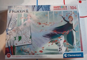 Puzzle Frozen II 104 peças para pintar novo