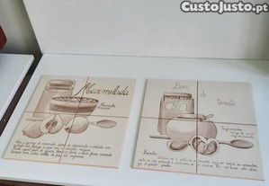 8 Azulejos 15x15cm Aleluia Novos Fazem 2 Painéis de Receitas