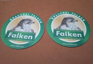 2 bases de copos/pousa copos p/colecionadores marca de cervejas - Suíça