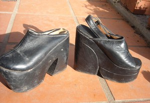 Sapatos antigos originais Disco anos 70/80 vintage