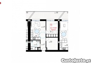 Apartamento T1+1 C/ Varanda, Freamunde, Paços...