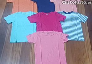 Conjunto de 7 t-shirts para crian�a - 5/6 anos