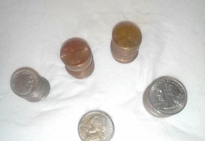 Lote de 67 moedas americanas antigas