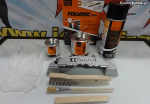 Tinta alta temperatura Foliatec cinza prata metalizado (Stratos silver) para bombas / pinças de travão, kit 3 componentes + kit 