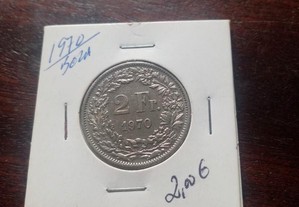 Moeda 2 francos Suíça 1970