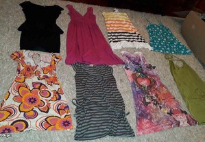 Lote 100 peças roupa mulher, tamanho S, novas e usadas